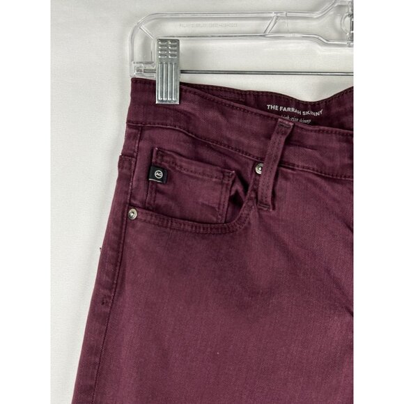 Adriano Goldschmied Jeans Womens 28R Maroon The Farrah Skinny High Rise - Picture 8 of 16